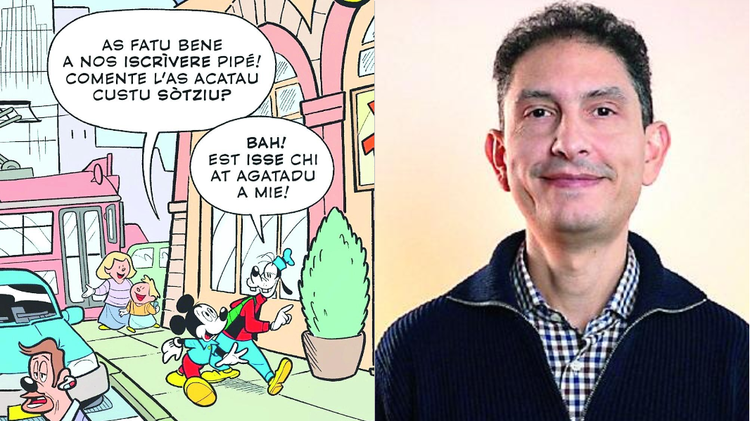 A destra il disegnatore Luca Usai