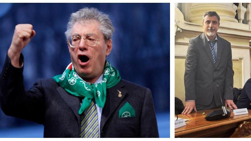 Umberto Bossi e il conisgliere Pd Antonio Casella
