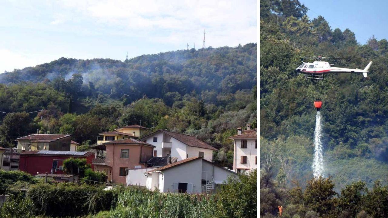 Carrara, brucia la collina: paura a Fossola e Fontia per le fiamme
