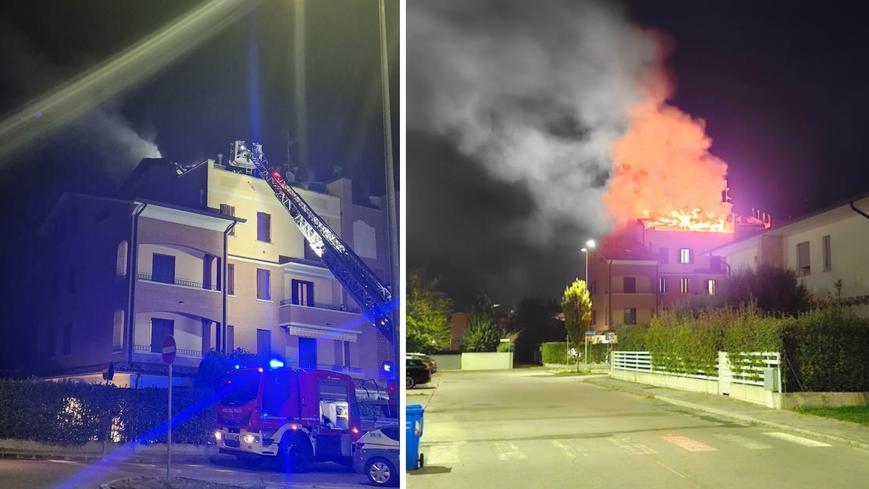 Scoppia l’incendio nella palazzina a Mirandola. Un appartamento è inagibile