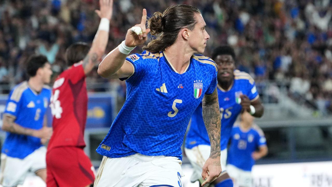 Esulta Calafiori dopo il gol