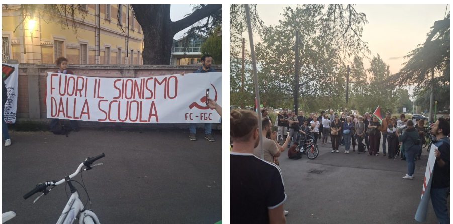 Protesta al Centro Malaguzzi per la visita della delegazione israeliana: cento manifestanti in presidio