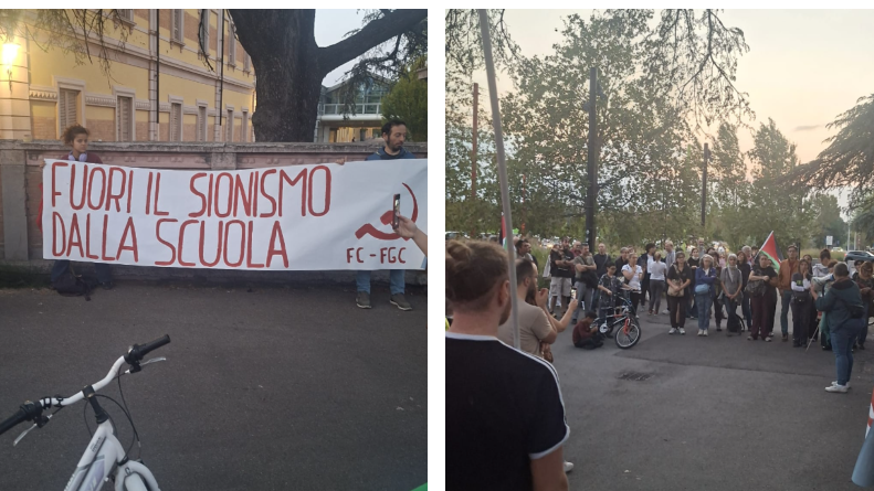 Protesta al Centro Malaguzzi per la visita della delegazione israeliana: cento manifestanti in presidio