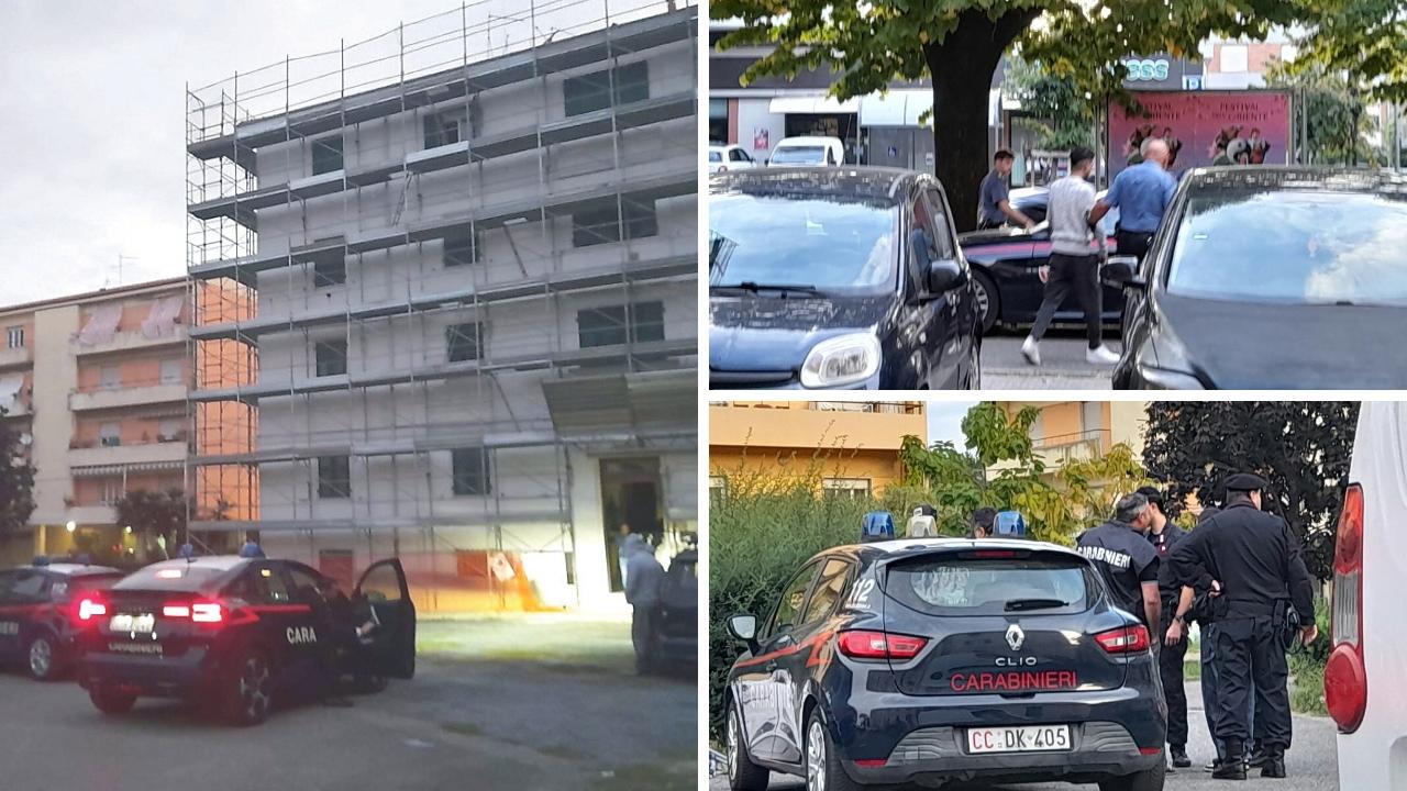 
	Alcuni momenti del blitz, tra cui l'arresto (in alto a dx)

