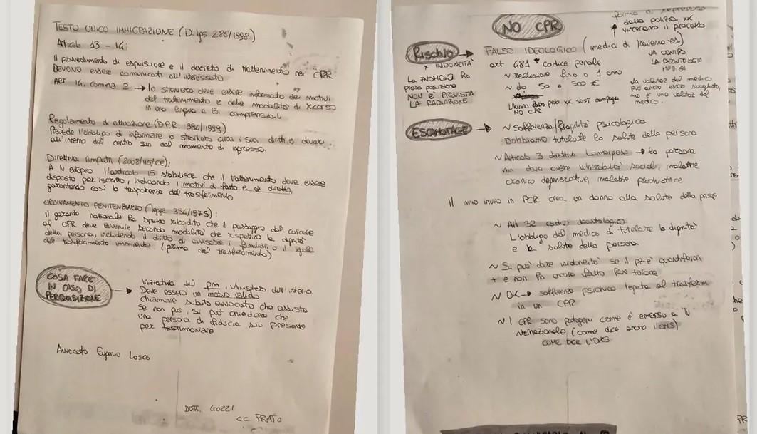 
	Il documento manoscritto sequestrato nel carcere della Dogaia

