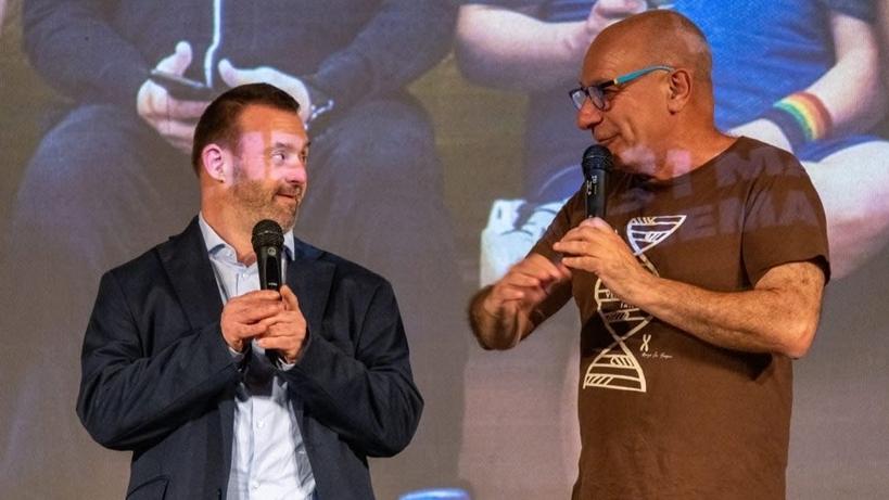 Federico Parlanti insieme al regista e autore
