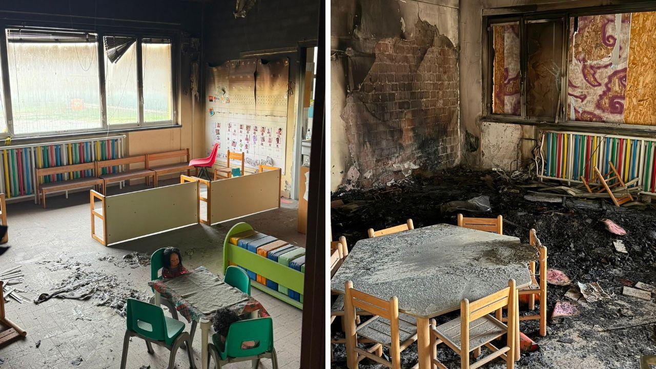 San Giuliano, scuola materna devastata dall'incendio: trovate impronte e una mazza. La prima stima dei danni – Il sindaco: «Atto intimidatorio»