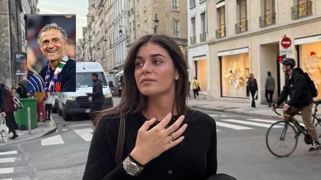 Sira Martinez e nel riquadro il padre Luis Enrique