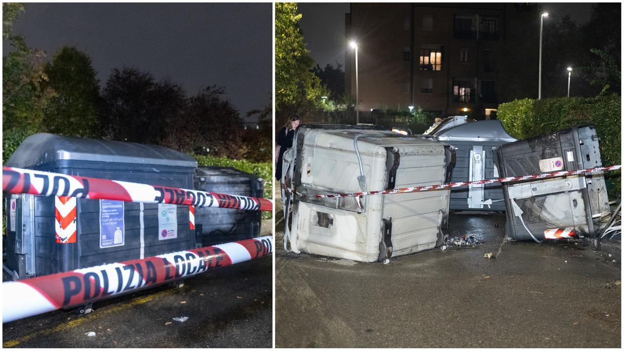 Gruppo di giovani incappucciati dà fuoco ai cassonetti dell’immondizia a Modena Est