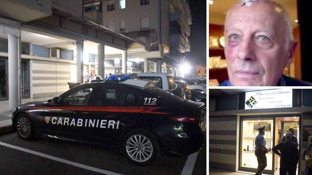 
	I carabinieri sul posto e l'uomo dopo l'aggressione

