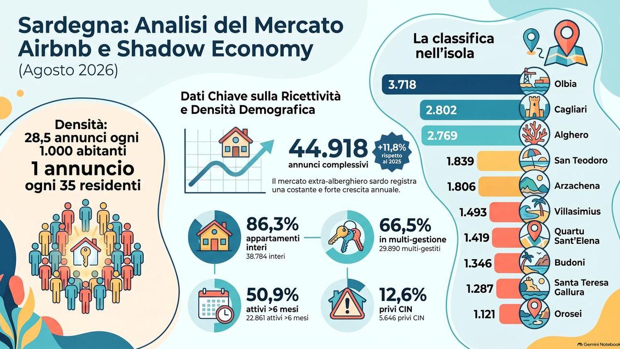B&b, 45mila annunci in tutta l’isola: Olbia, Cagliari e Alghero top in Italia