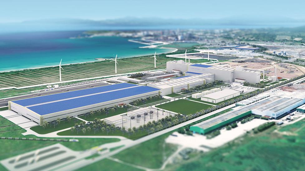 L’elaborato grafico che mostra il futuro aspetto dell’acciaieria green