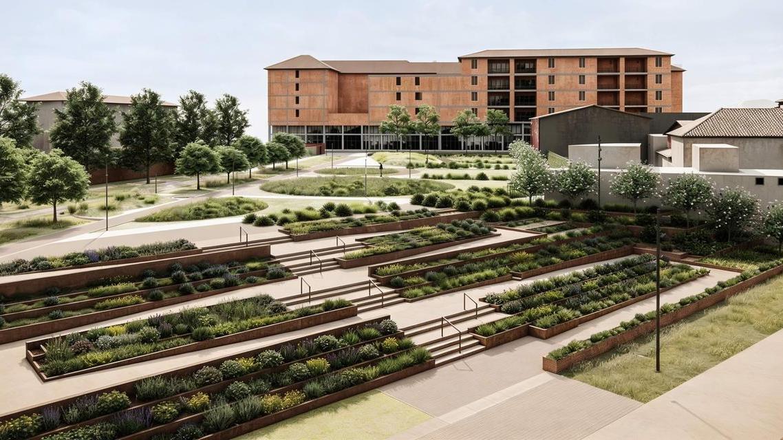 Zona Ex Amga riqualificata (rendering)