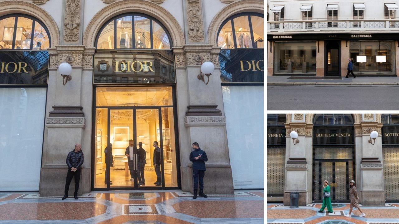 Negozi chiusi a Milano dopo gli scontri (foto Lapresse)