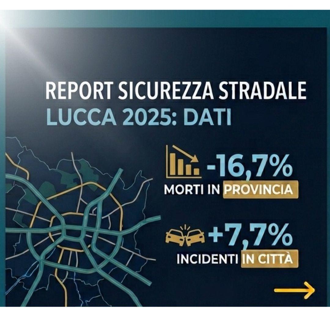 Lucca, sicurezza stradale: calano i decessi ma aumentano gli incidenti nei centri urbani