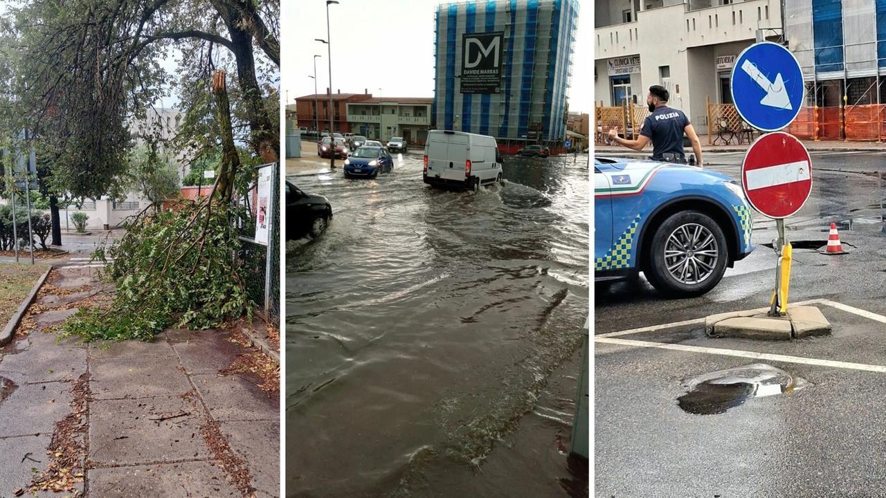 Oristano, quindici minuti di pioggia e la città va in tilt: acqua alle ginocchia e liquami nei condomini