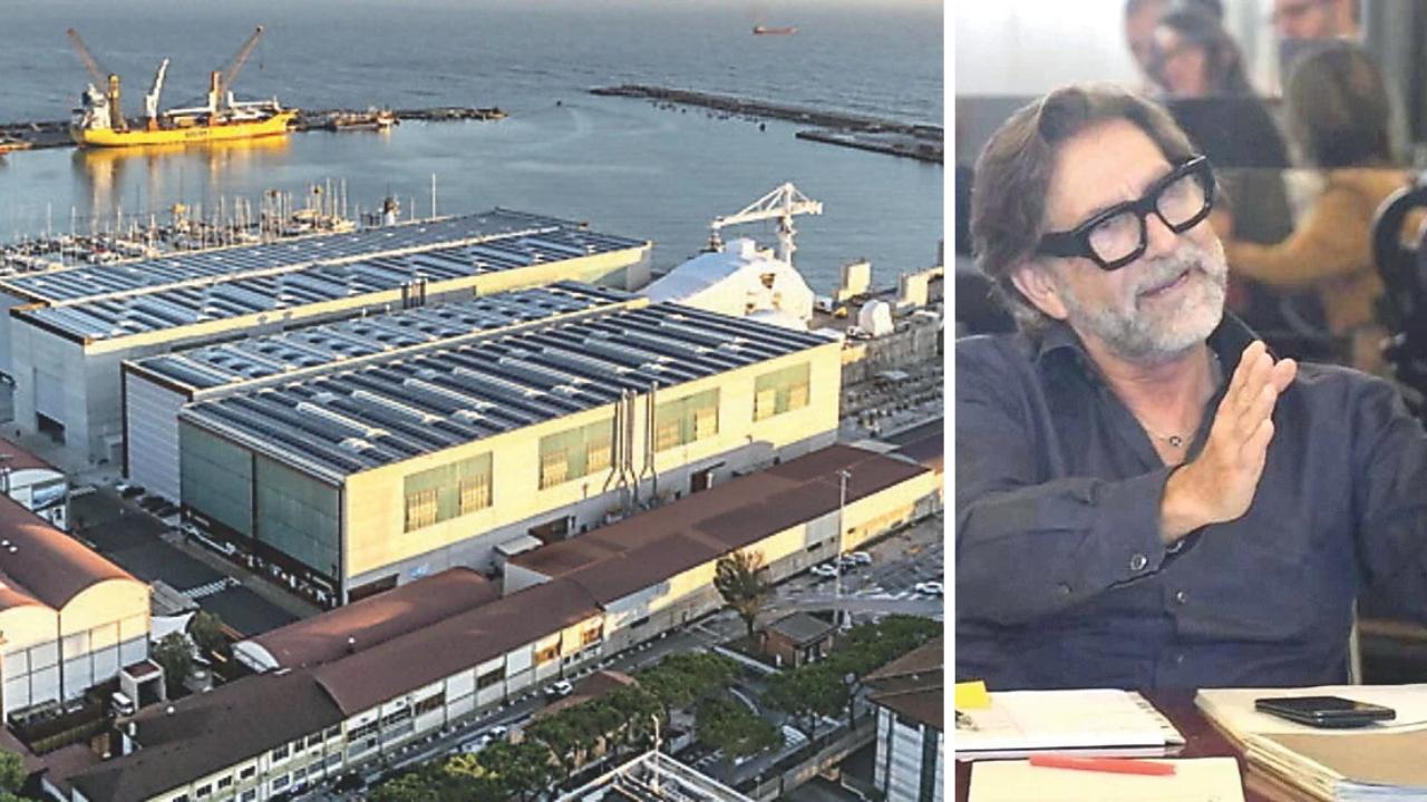 Il cantiere di Marina di Carrara e Giovanni Costantino, membro del Cda di Tigs