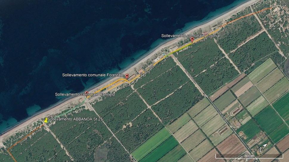 Una veduta aerea di S'Ena Arrubia ad Arborea