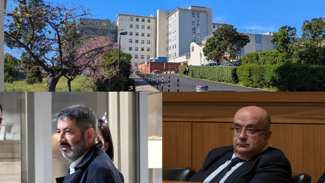 L'ospedale San Martino di Oristano, in basso da sinistra Antonio Onorato Succu e Augusto Cherchi