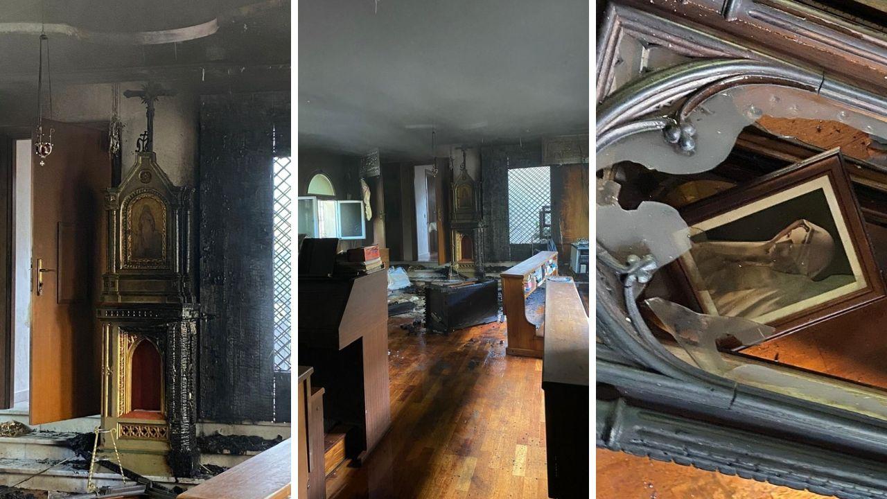 Il «miracolo» fra le fiamme, nel rogo del convento in Lunigiana resta integra l’icona sacra
