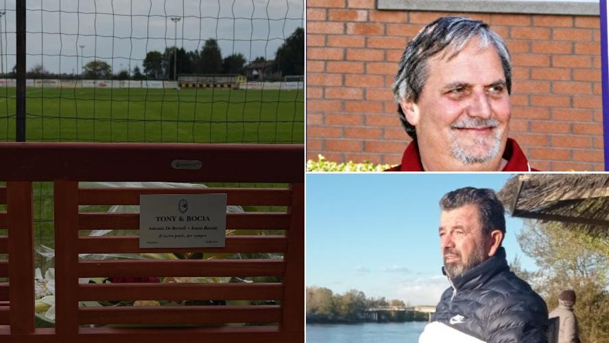 Novellara, una panchina a bordo campo per ricorda “Tony” e “Bocia”