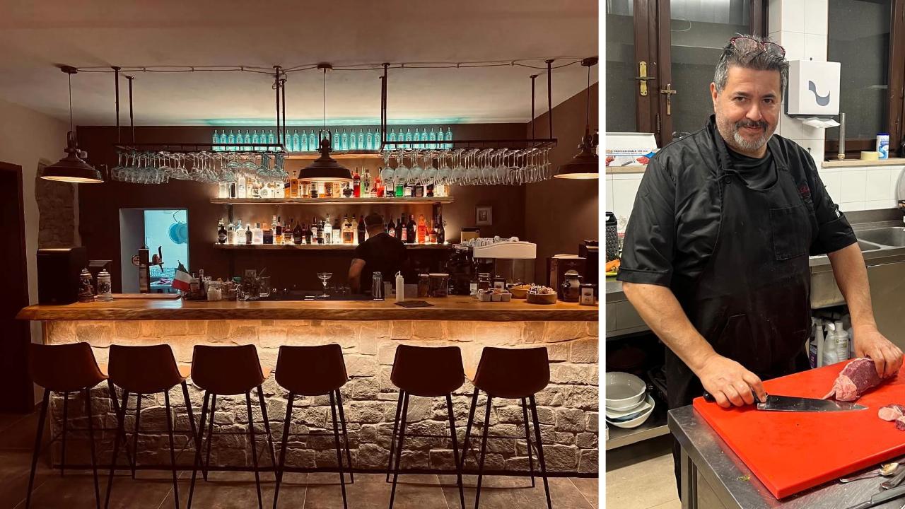 
	L'interno del locale e lo chef Daniele Lampis


