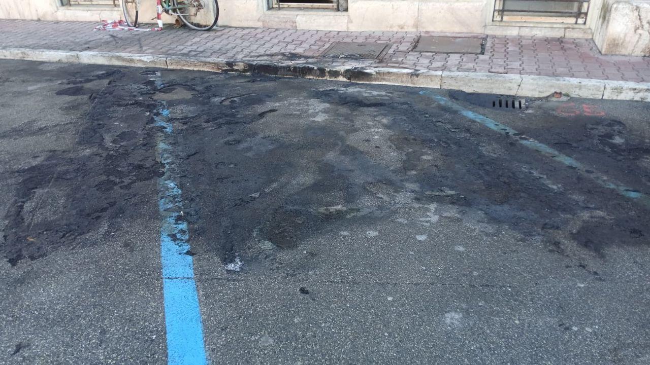 L'asfalto dopo il rogo