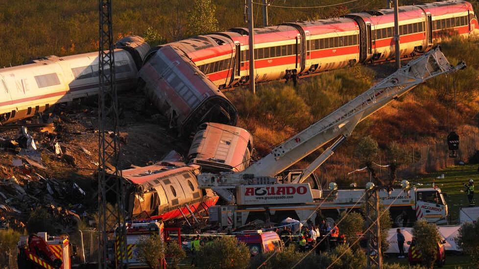 Un'immagine del tragico schianto in Spagna