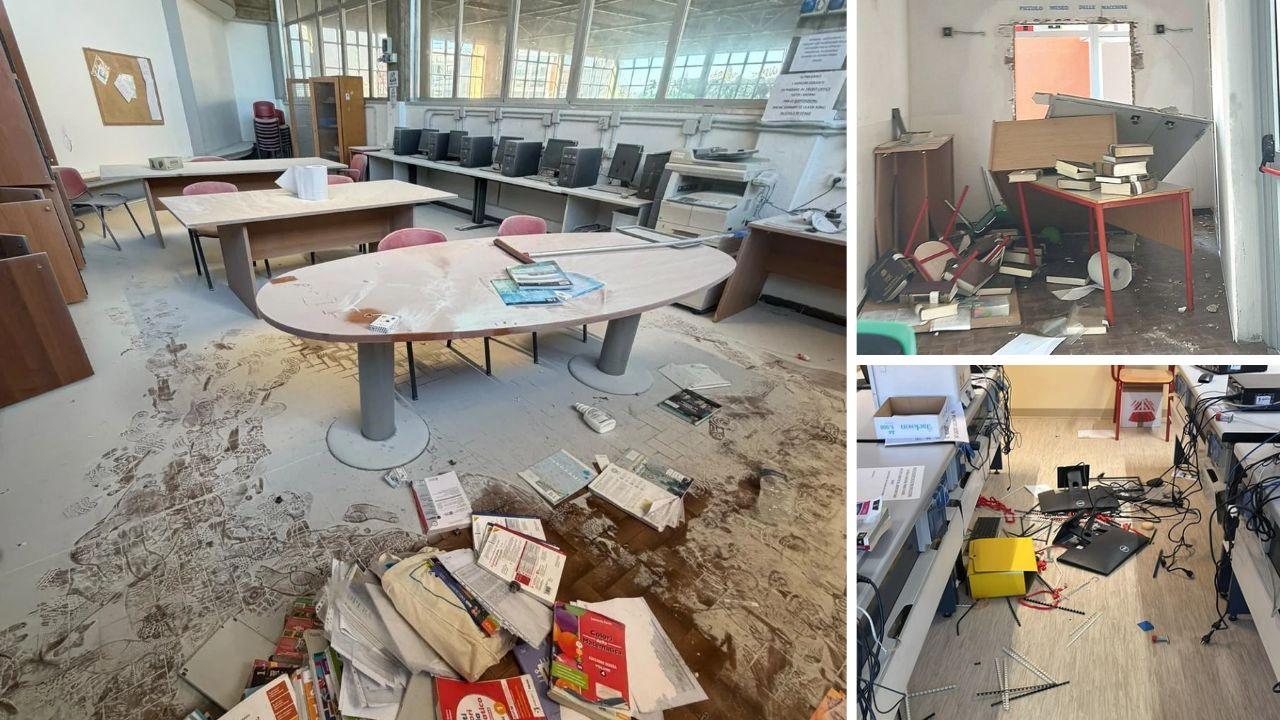 
	I danni provocati dal blitz notturno dei vandali con aule e laboratori distrutti

