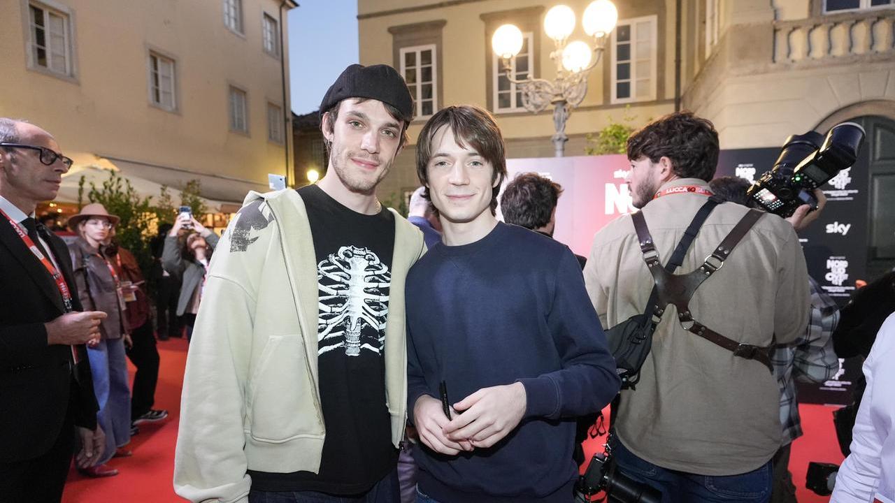 I due attori sul red carpet (foto Nucci)