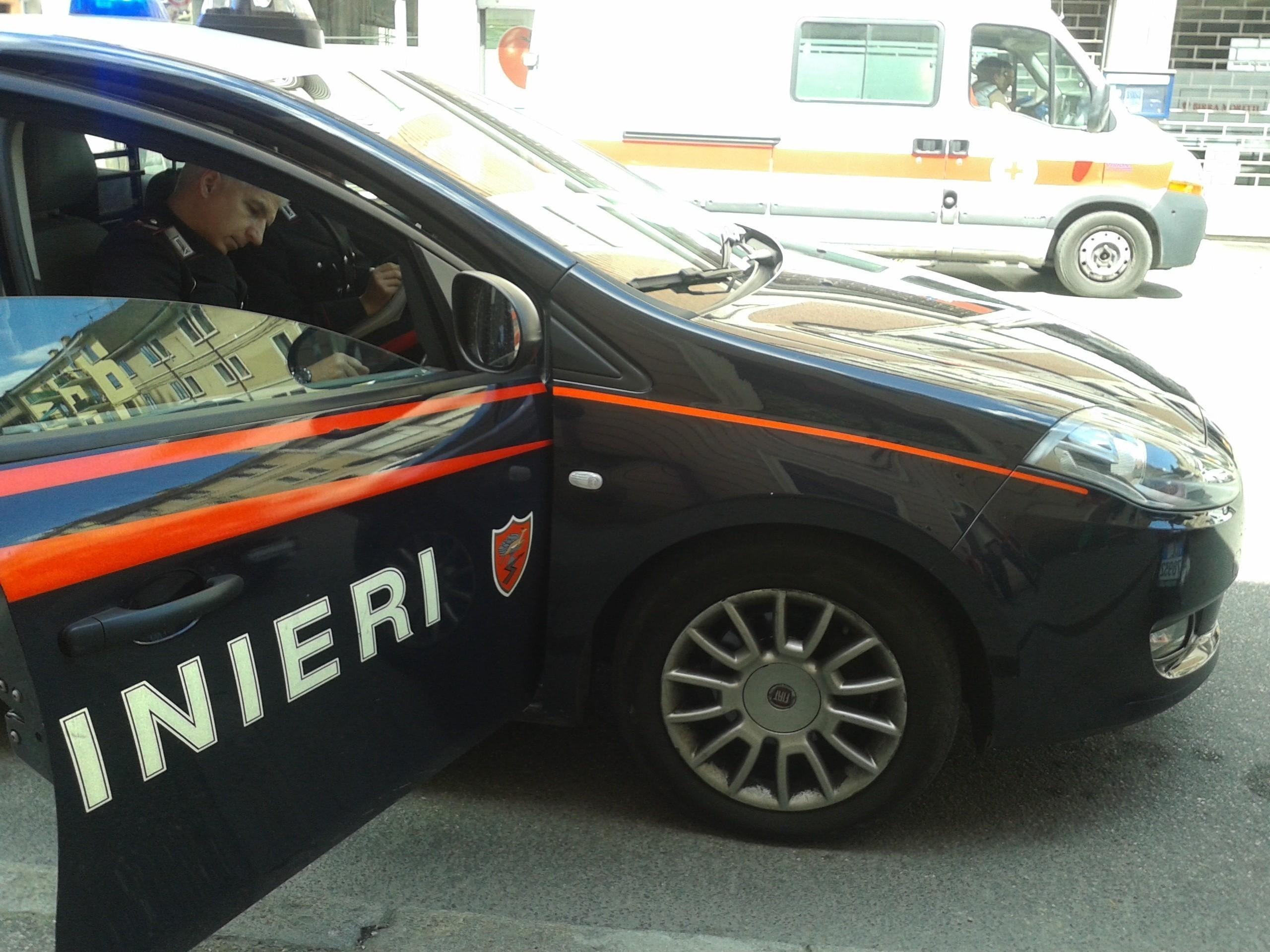 L'intervento dei carabinieri