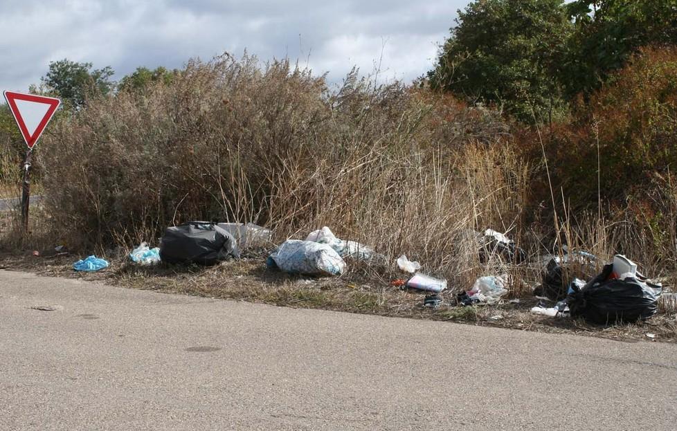 Rifiuti abbandonati nella strada 129