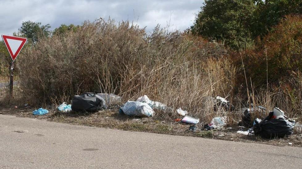 Rifiuti abbandonati nella strada 129