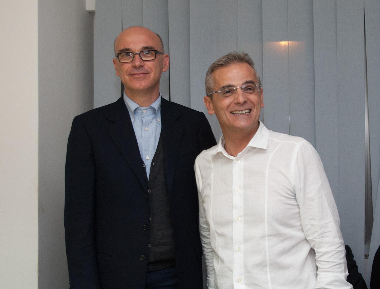 Ignazio Angioni (a destra) insieme a Renato Soru