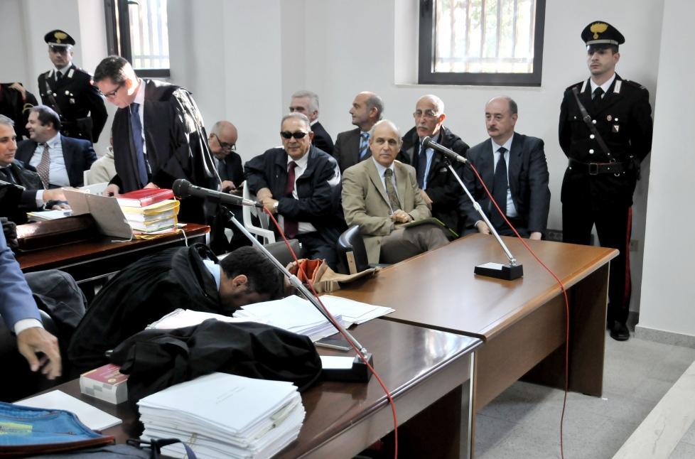 Una fase della prima udienza del processo per l'inquinamento della base di Quirra