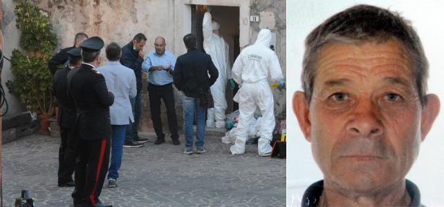 I carabinieri sul luogo del delitto e una foto della vittima, Giovanni Casula