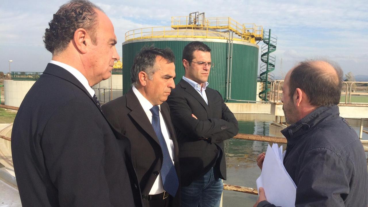 Il sopralluogo a San Marco con il sindaco Bruno e i dirigenti di Abbanoa