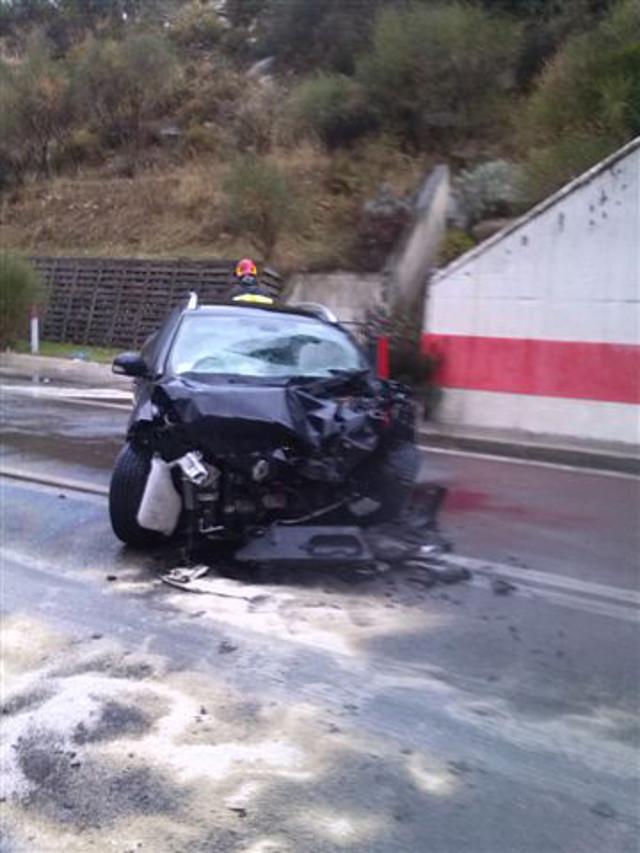 La Renaul Megane dopo l'incidente