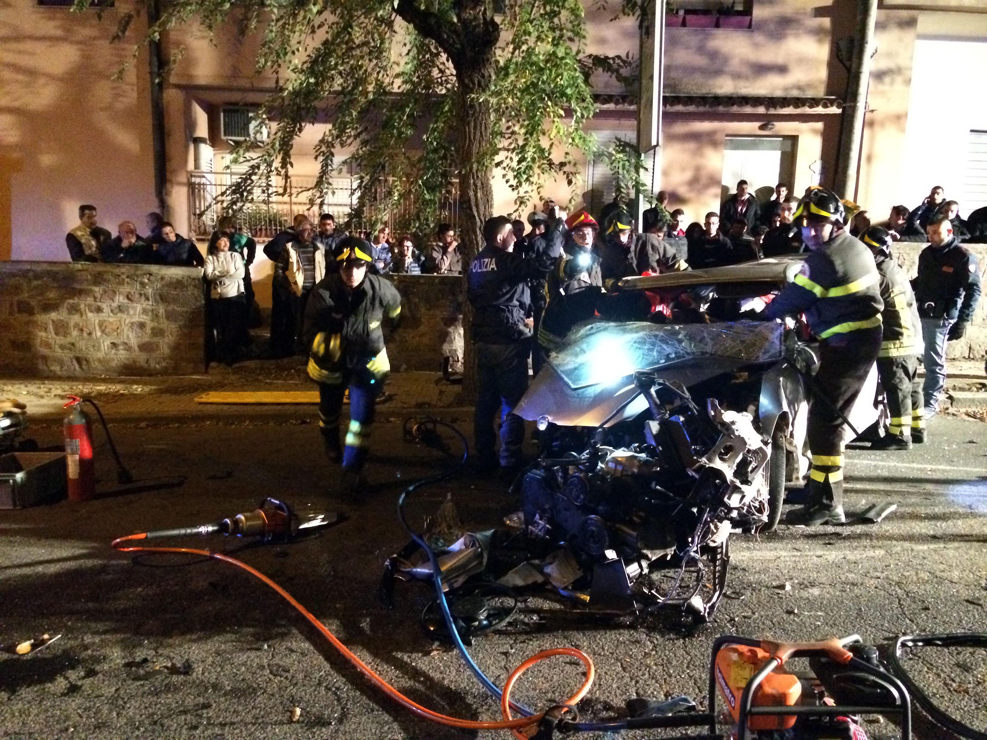 L'incidente in via Campania a Nuoro 