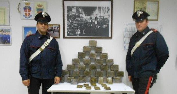 Nelle rocce di Mandriola 33 kg di hascisc 