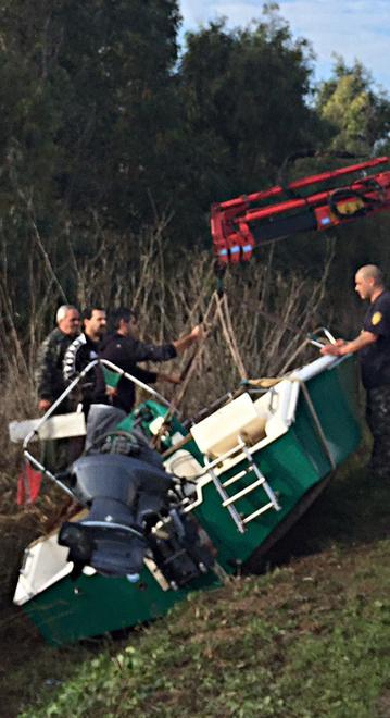 Una barca coinvolta nell’incidente tra furgone e trattore 