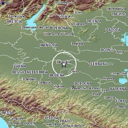 La mappa dell'Ingv che segnala il sisma notturno