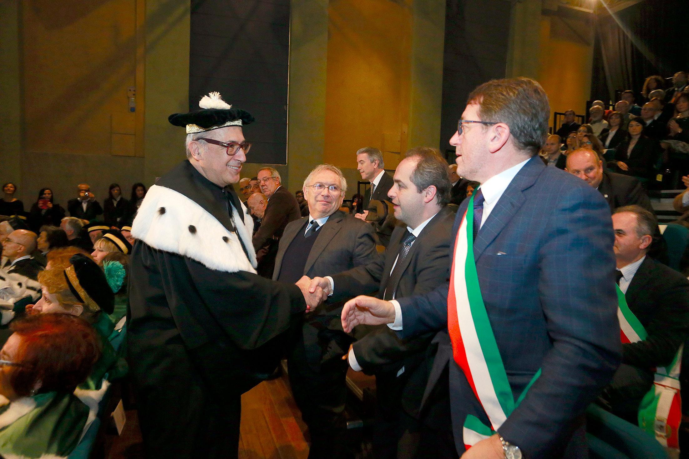 il magnifico rettore Andresano con il sindaco Muzzarelli