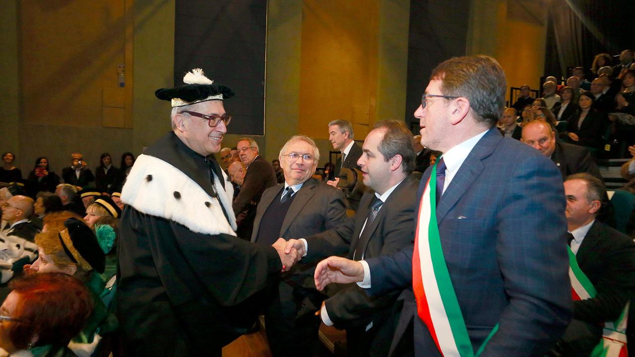 il magnifico rettore Andresano con il sindaco Muzzarelli