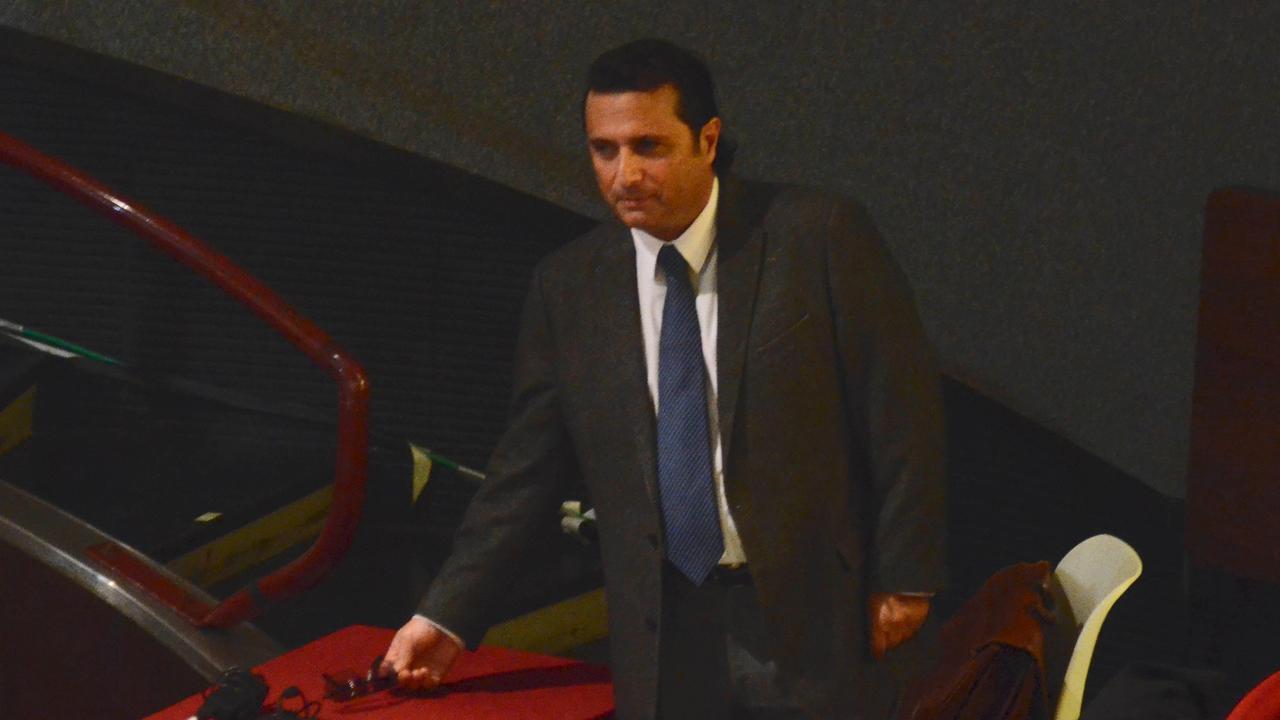 Francesco Schettino in aula per la prima udienza del suo interrogatorio (foto Bf)