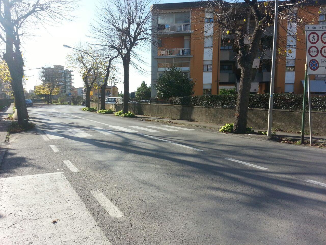 Le strisce in via Massetana