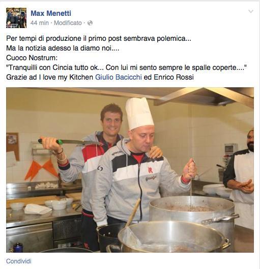 Cinciarini punta un coltello al collo di Menetti...per scherzo