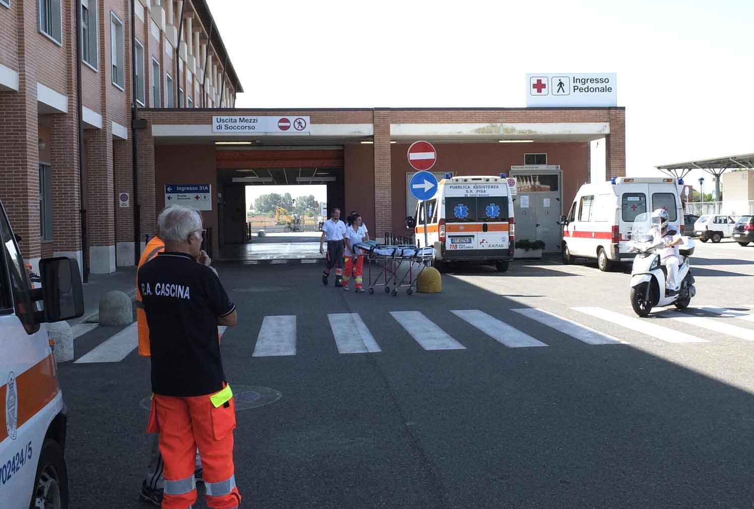 L'ingresso al pronto soccorso dell'ospedale di Cisanello