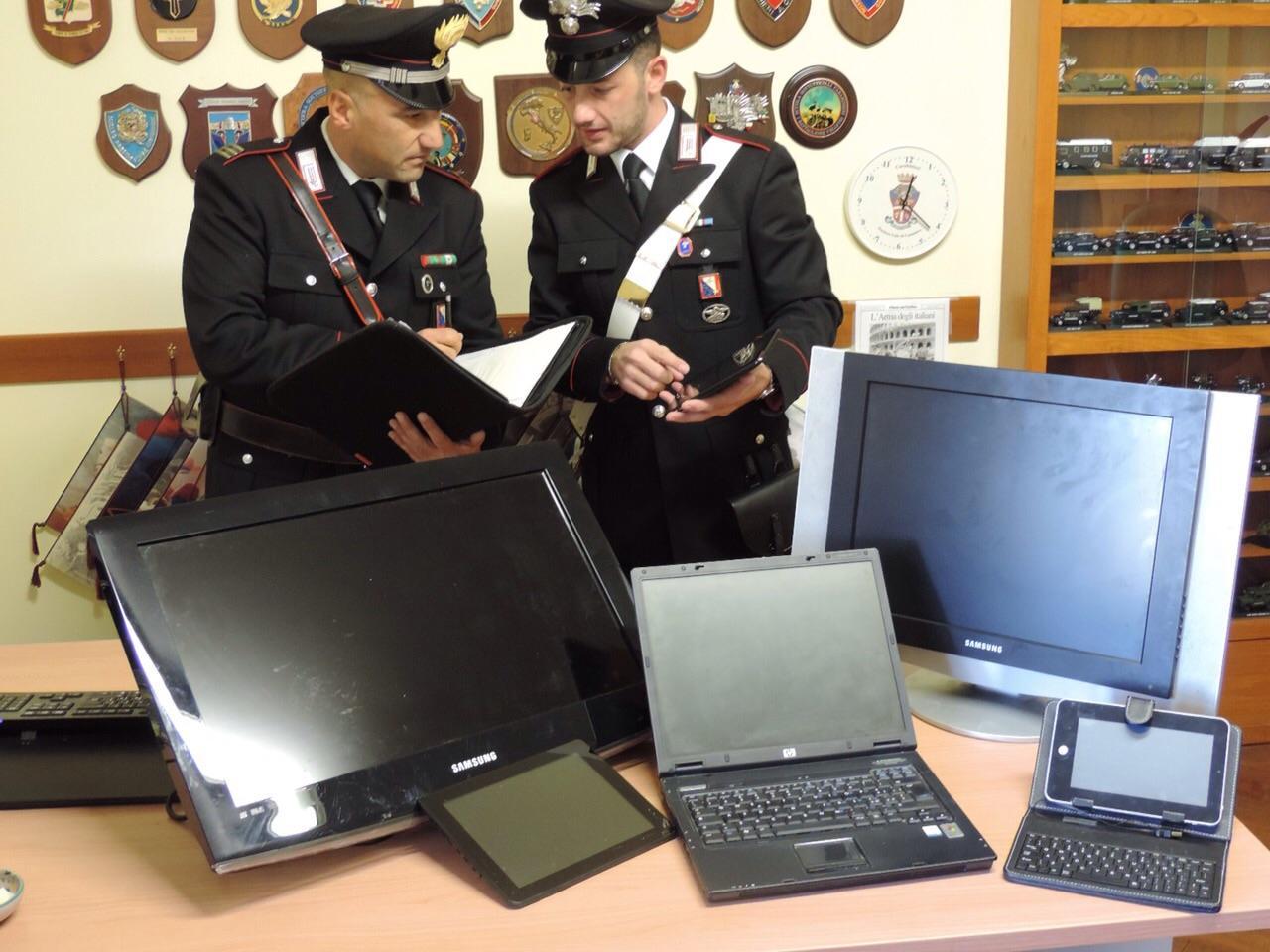 La refurtiva recuperata dai carabinieri