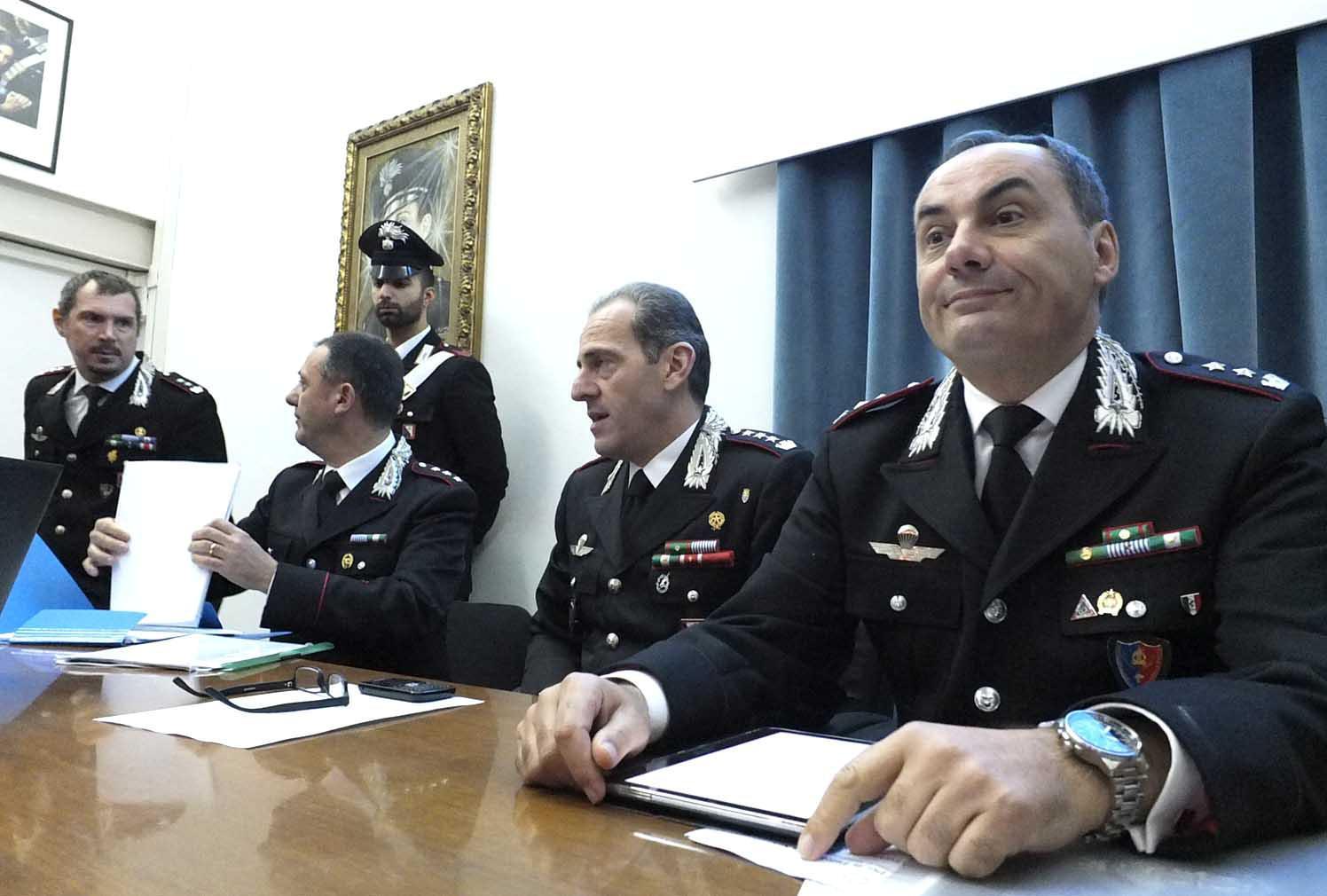 I carabinieri del Nas durante la conferenza stampa (foto Muzzi)